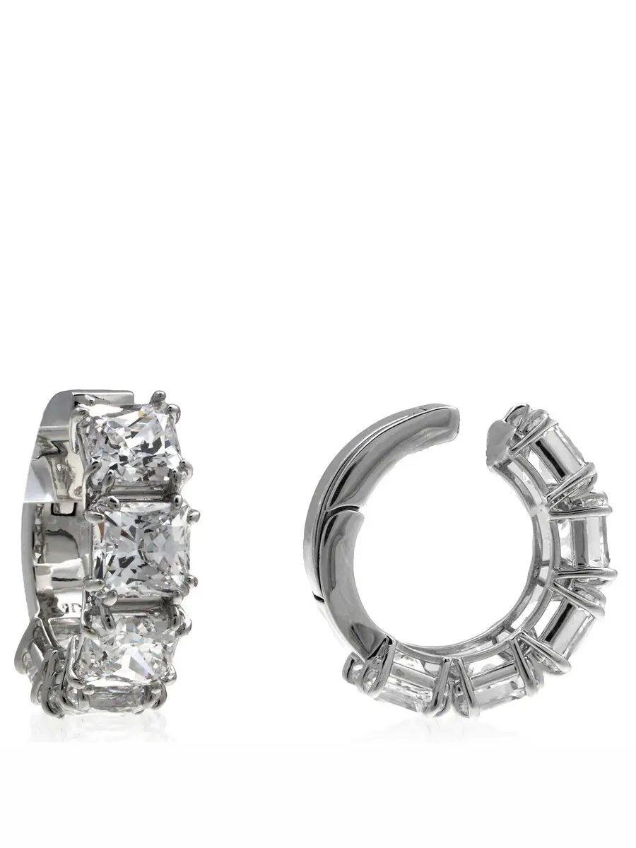 Пара клипс-серьг Swarovski Millenia с родиевым покрытием, блестящие белые — изображение 3 из 4, оттенок белый