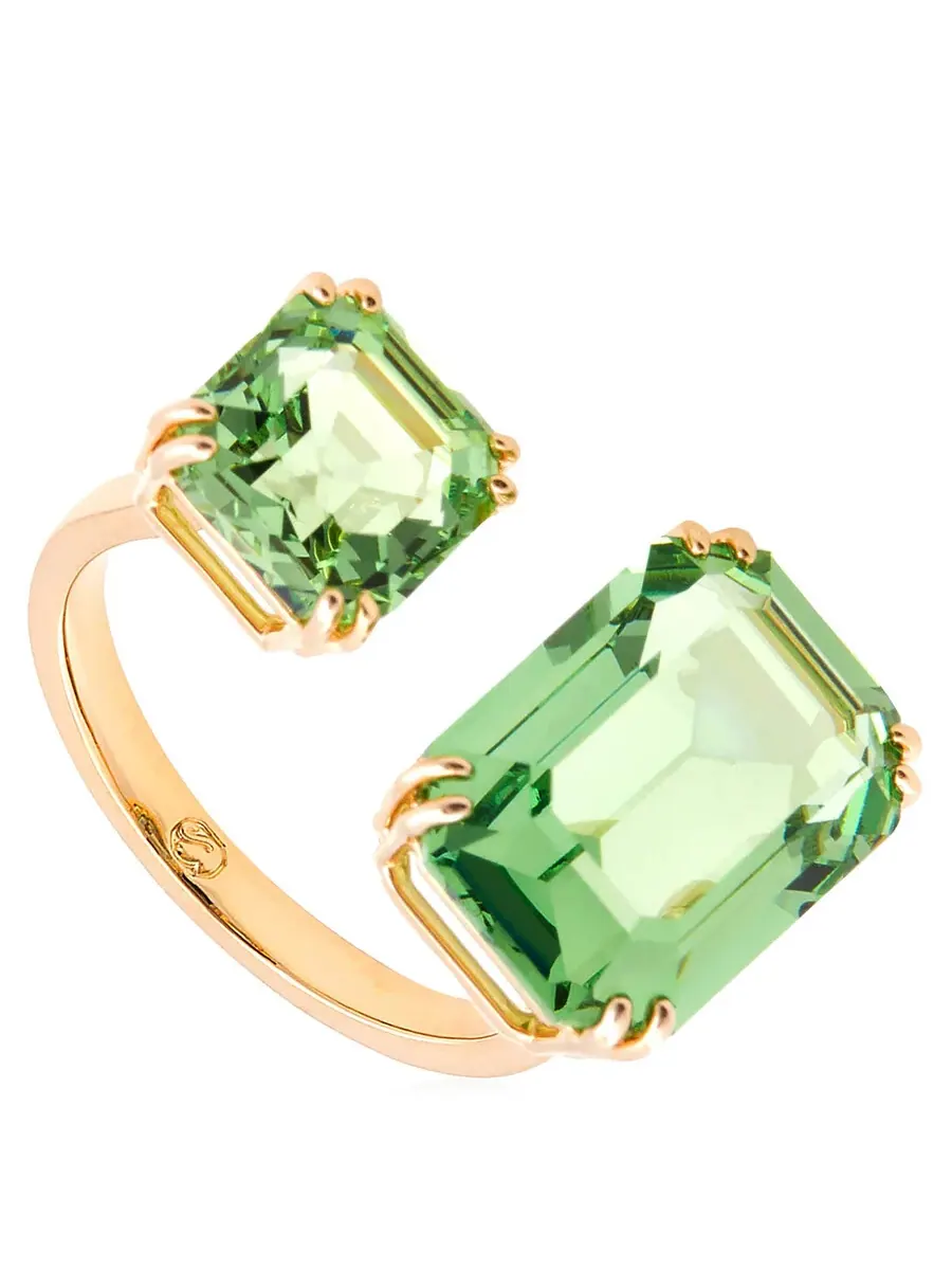 Коктейльное кольцо Swarovski Millenia золотое с блестящим перидотом