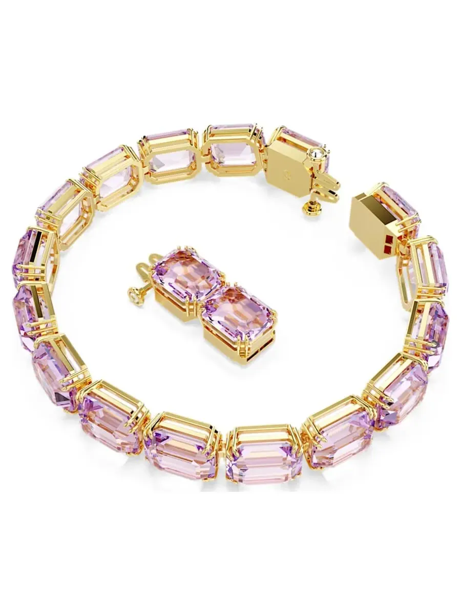 Теннисный браслет Swarovski Millenia с огранкой восьмиугольник — изображение 3 из 4, оттенок фиолетовый