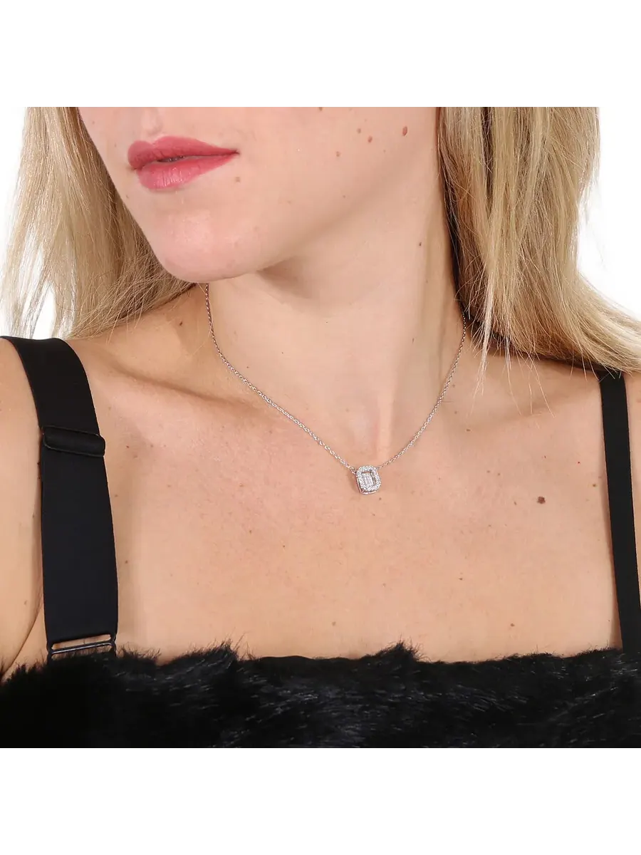 Колье Swarovski Millenia с квадратными цирконами — изображение 2 из 5, оттенок белый