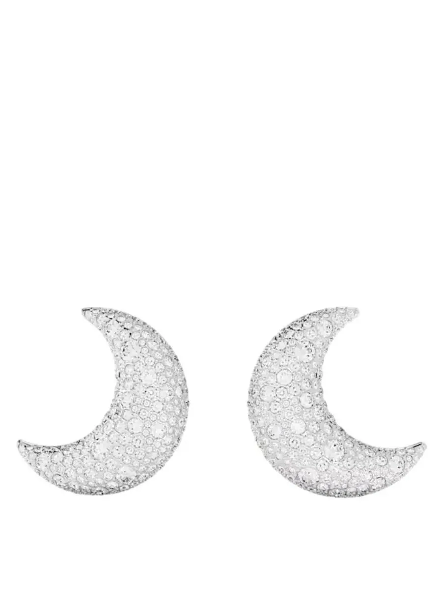 Серьги-клипсы Swarovski Moon с родиевым покрытием Luna