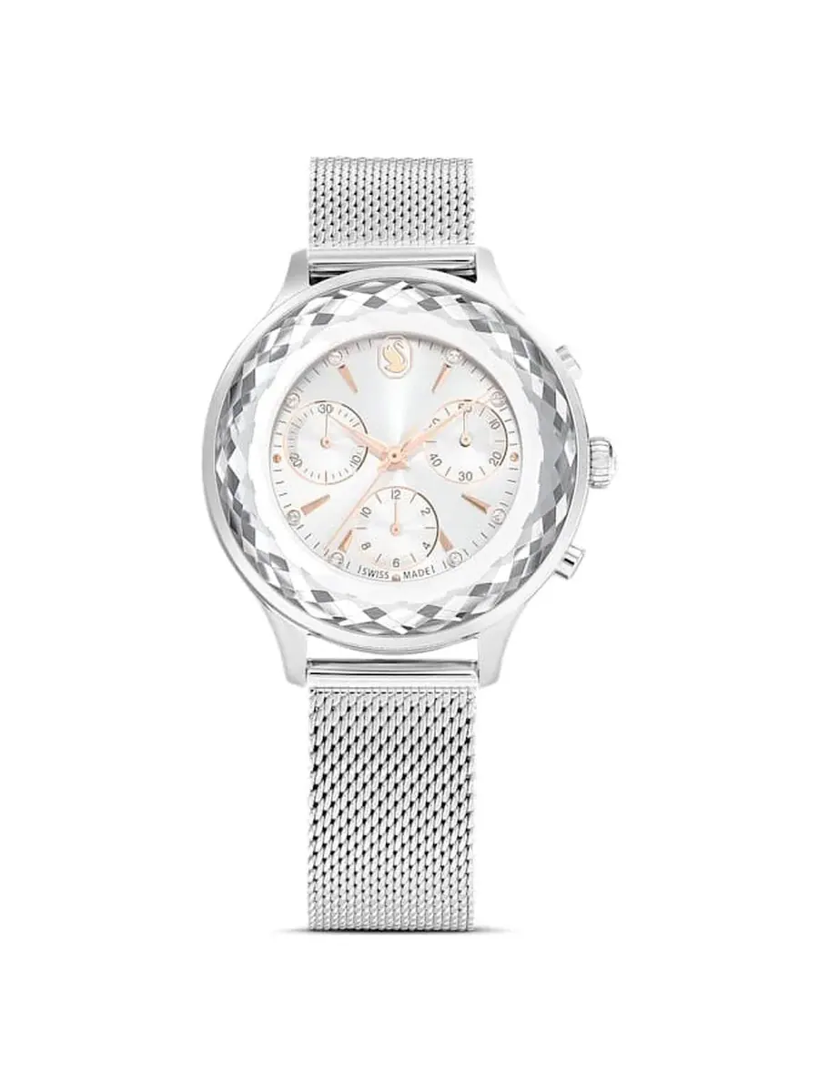 Часы Swarovski Nova Chrono Chronograph с кварцевым механизмом и серебристым циферблатом 5677503