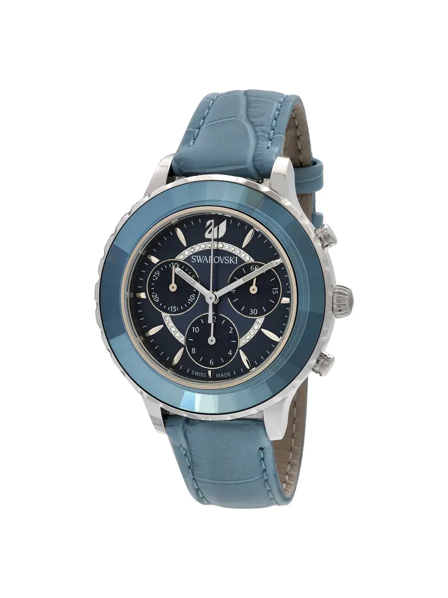 Женские часы Swarovski Octea Lux Chrono с кварцевым хронографом и синим циферблатом 5580600