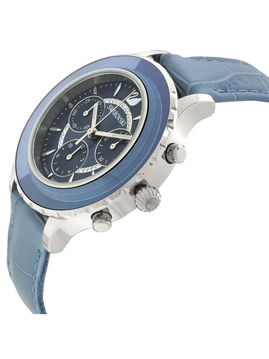 Женские часы Swarovski Octea Lux Chrono с кварцевым хронографом и синим циферблатом 5580600 — изображение 2 из 3