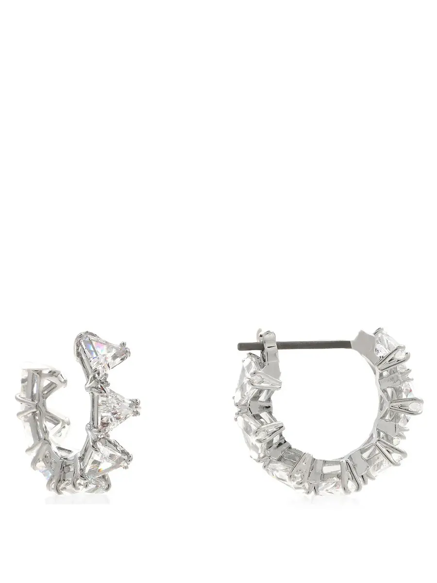 Серьги Swarovski Ortyx с пирсингом Мини-кольца Треугольник Родий Блестящий Белый — изображение 3 из 4