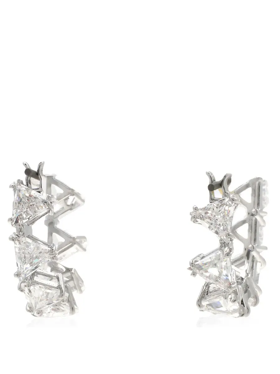 Серьги Swarovski Ortyx с пирсингом Мини-кольца Треугольник Родий Блестящий Белый — изображение 4 из 4