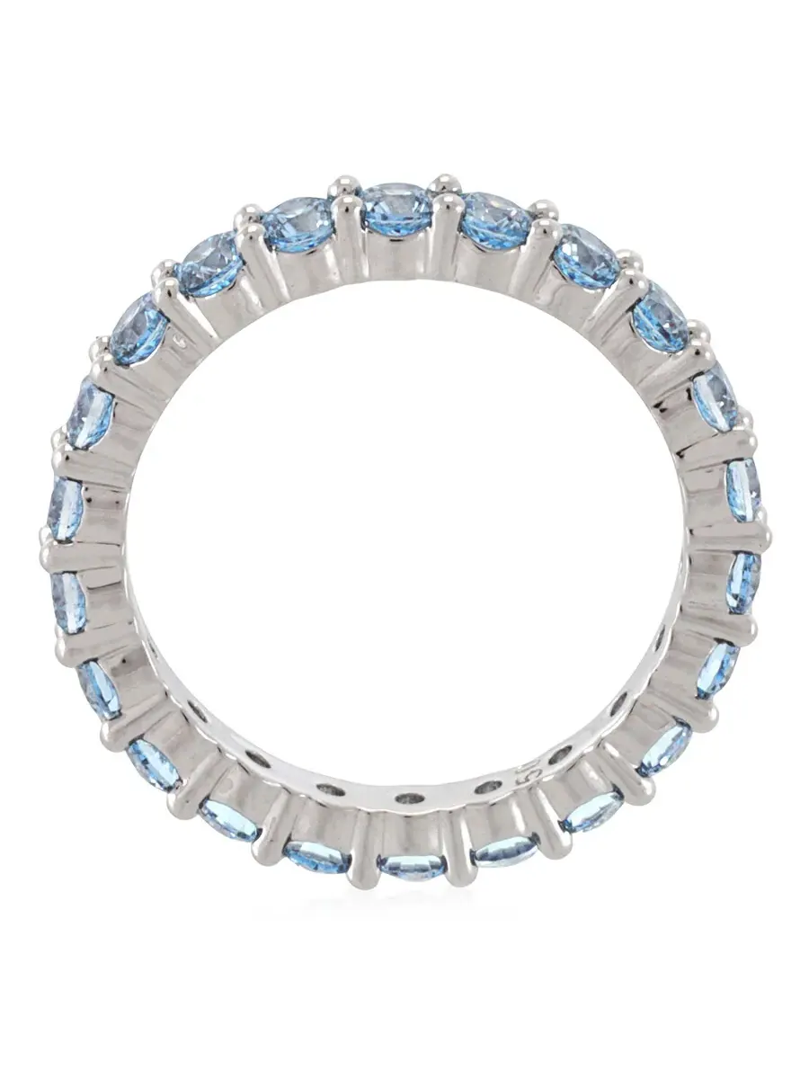 Кольцо Swarovski с рутением, синим круглым огранкой и матричной структурой — изображение 4 из 4, оттенок синий