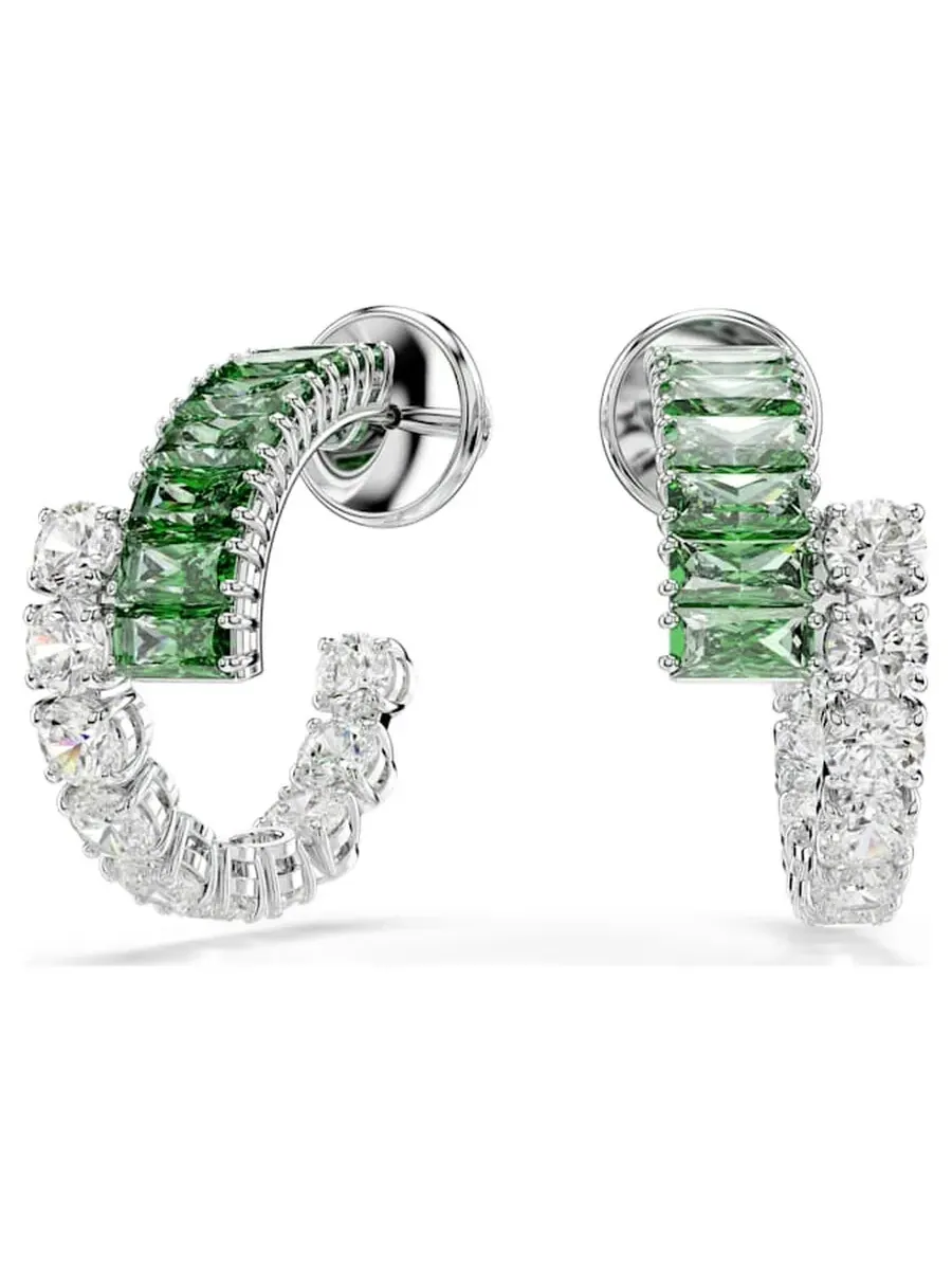 Серьги-кольца Swarovski с родиевым покрытием Matrix
