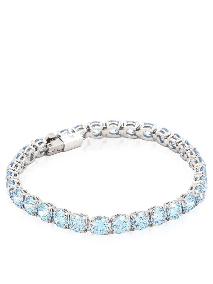 Теннисный браслет Swarovski с родиевым покрытием Matrix — изображение 5 из 7, оттенок синий
