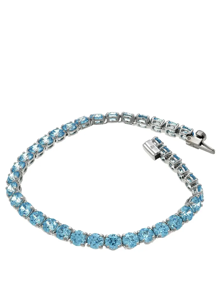 Теннисный браслет Swarovski с родиевым покрытием Matrix — изображение 7 из 7, оттенок синий