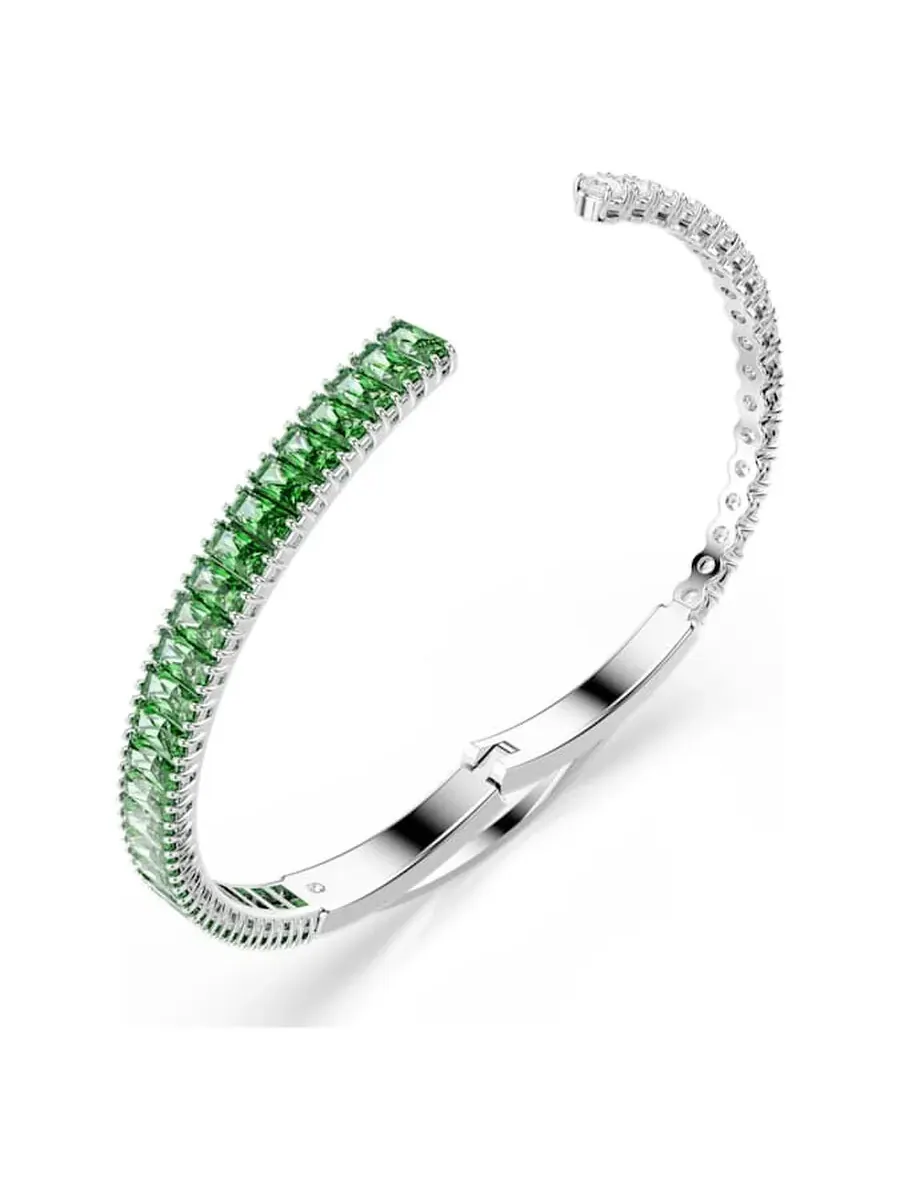 Браслет Swarovski с рутиевым покрытием и смешанным дизайном — изображение 2 из 3, оттенок зеленый