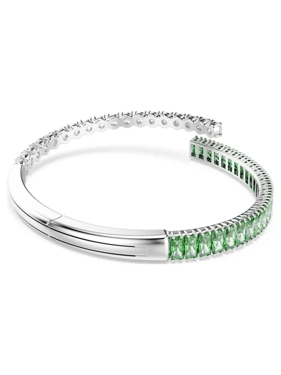 Браслет Swarovski с рутиевым покрытием и смешанным дизайном — изображение 3 из 3, оттенок зеленый
