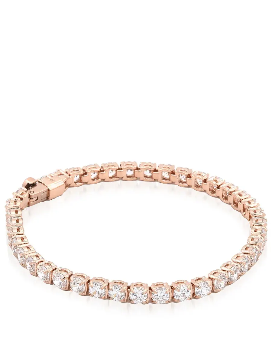 Браслет-теннис Swarovski в розовом золоте Matrix — изображение 3 из 4, оттенок белый
