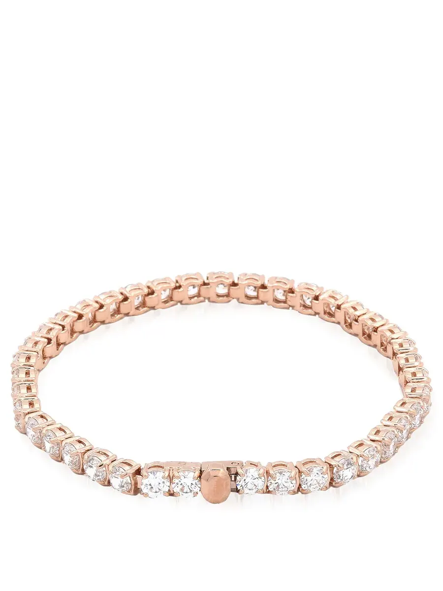 Браслет-теннис Swarovski в розовом золоте Matrix — изображение 4 из 4, оттенок белый