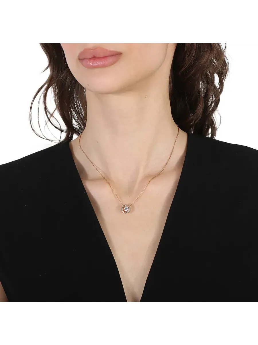 Круглое ожерелье Swarovski Sparkling Dance из розового золота — изображение 2 из 3, оттенок золото