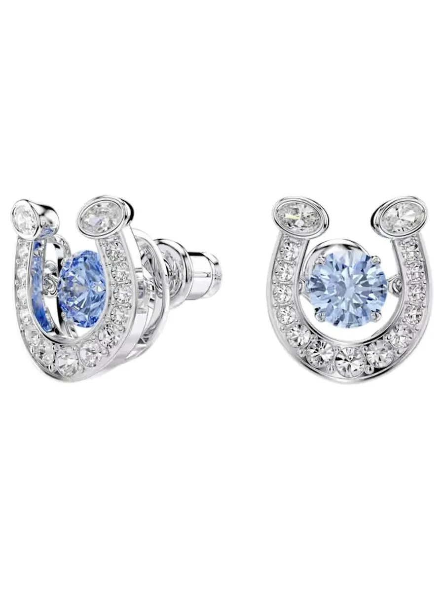 Серьги-гвоздики Swarovski Symbolica в форме подковы — изображение 2 из 2, оттенок синий