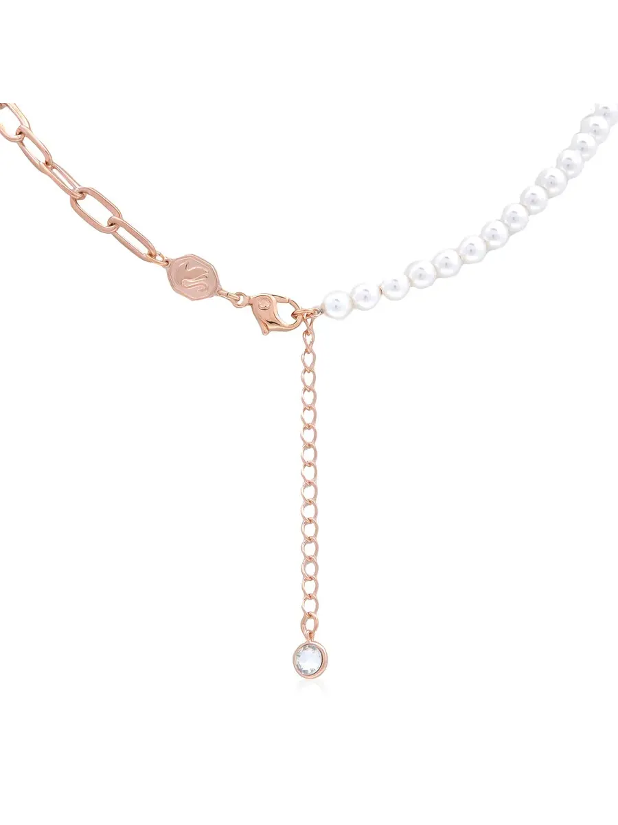 Ожерелье с подвеской из кристаллов Сваровски в виде медвежонка с жемчугом Swarovski — изображение 4 из 4, оттенок розовый