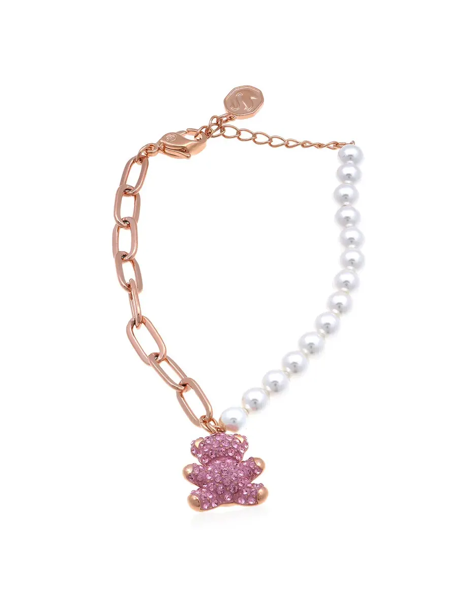 Браслет с мотивом плюшевого мишки Swarovski, выполненный в цвете розового золота