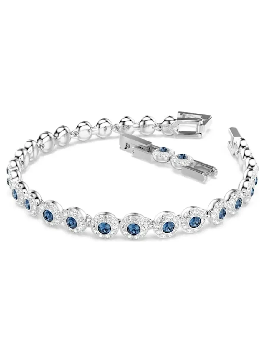 Браслет для тенниса Swarovski Una Angelic с родиевым покрытием — изображение 2 из 4, оттенок синий