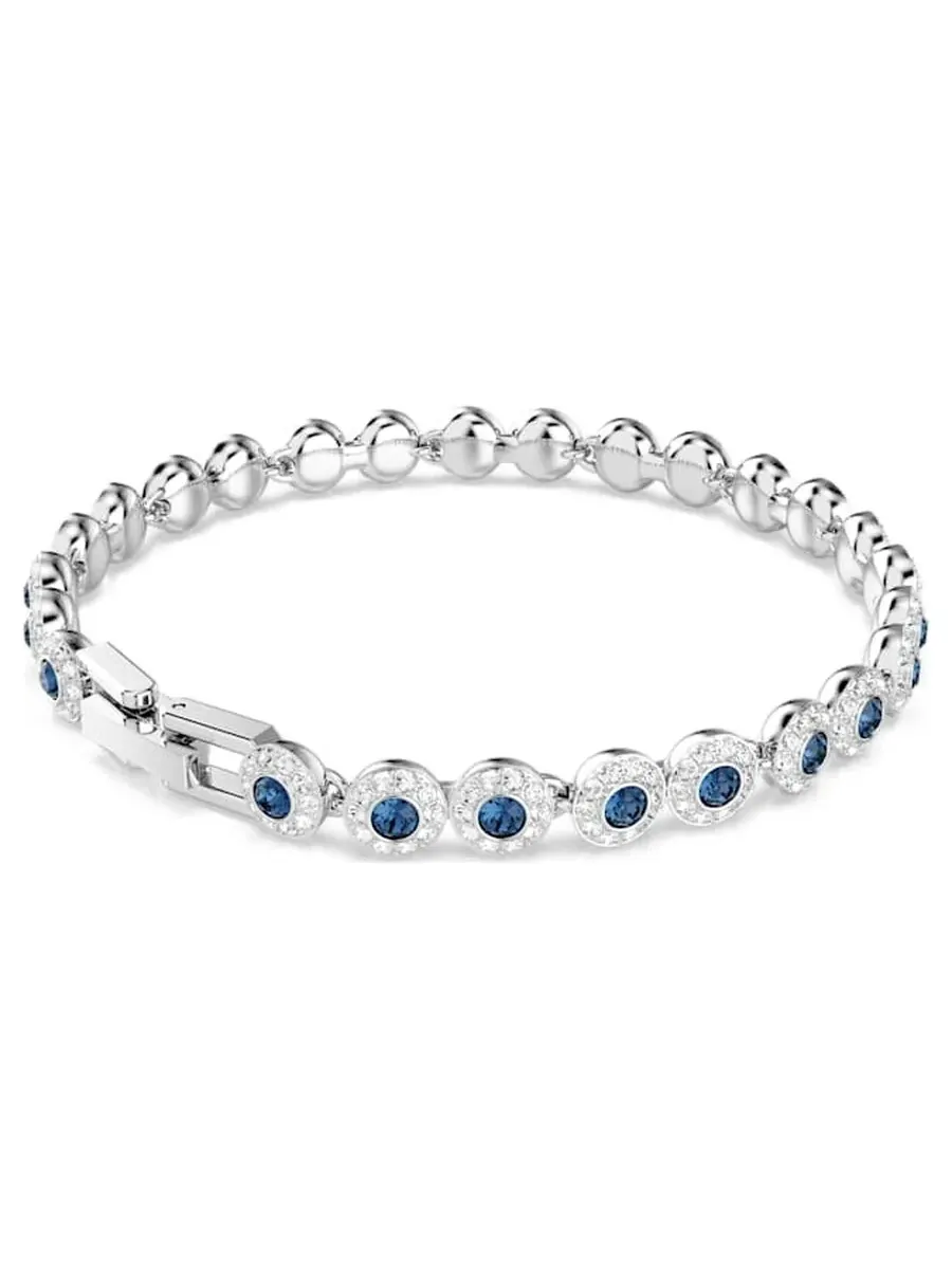 Браслет для тенниса Swarovski Una Angelic с родиевым покрытием — изображение 4 из 4, оттенок синий