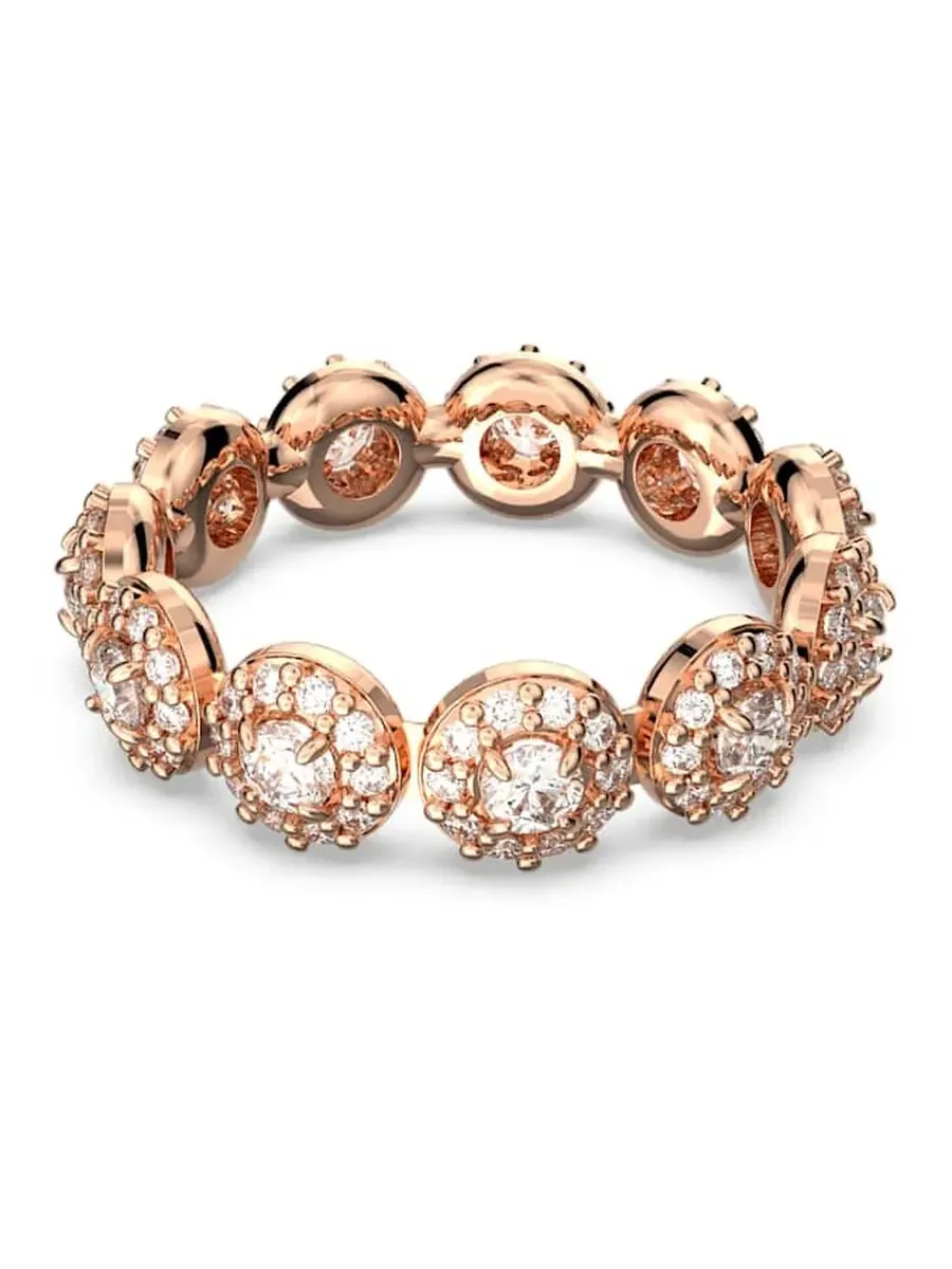 Кольцо Swarovski Una с ангельским мотивом, покрытое розовым золотом