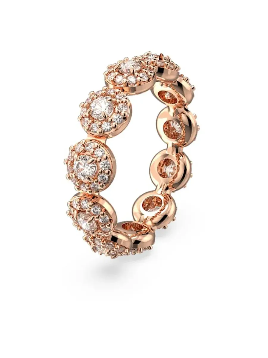 Кольцо Swarovski Una с ангельским мотивом, покрытое розовым золотом — изображение 2 из 3, оттенок белый