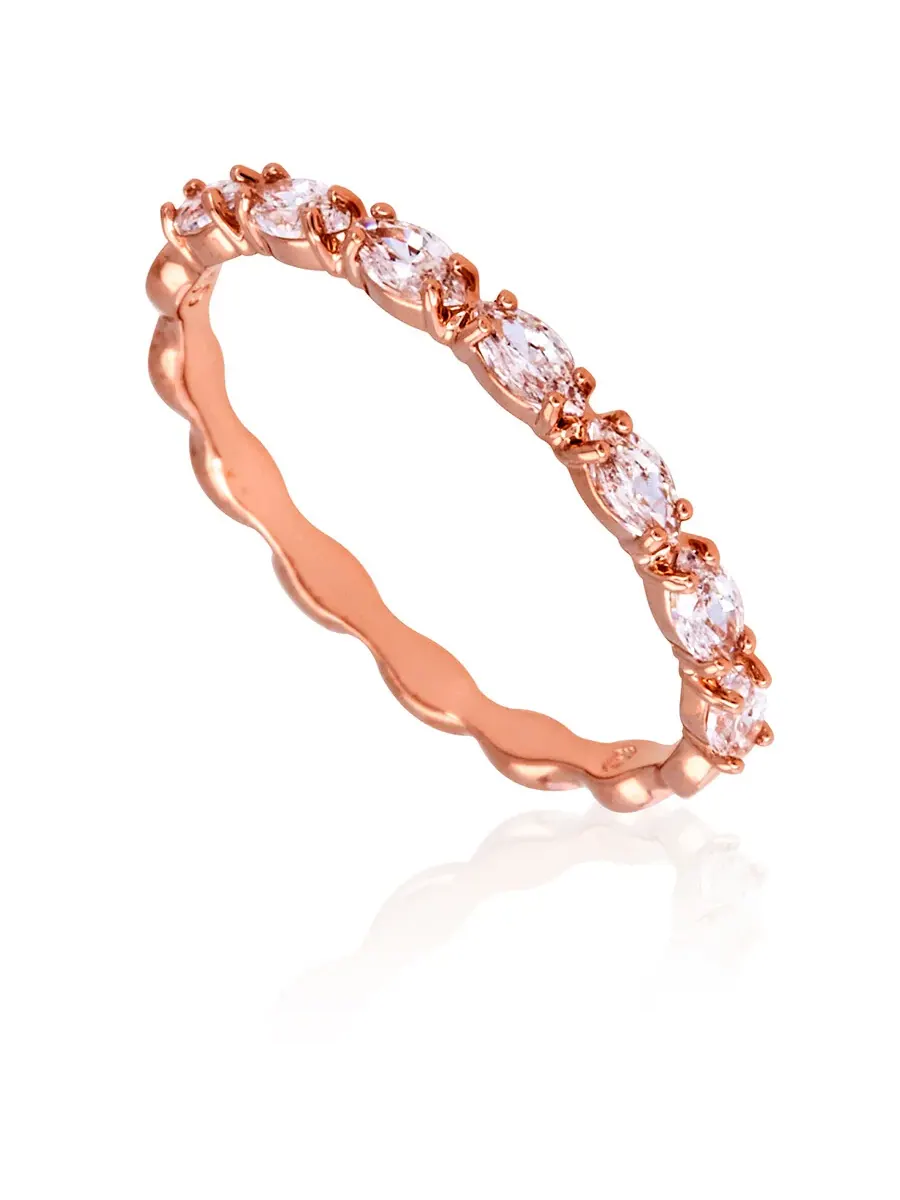 Кольцо Swarovski Vittore Band из розового золота с блестящим белым покрытием