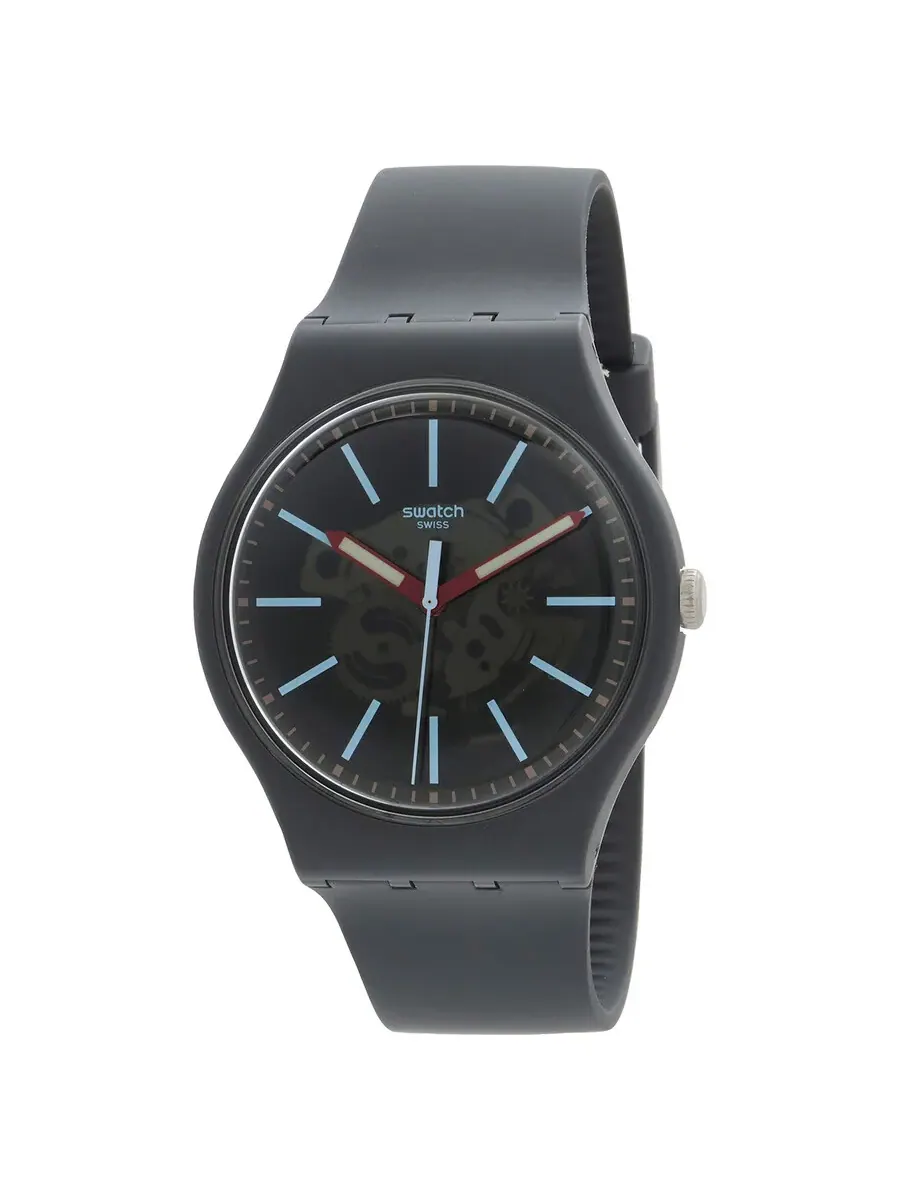 Часы Swatch Cobblestone Street кварцевые с серым циферблатом SO29A101 — серый