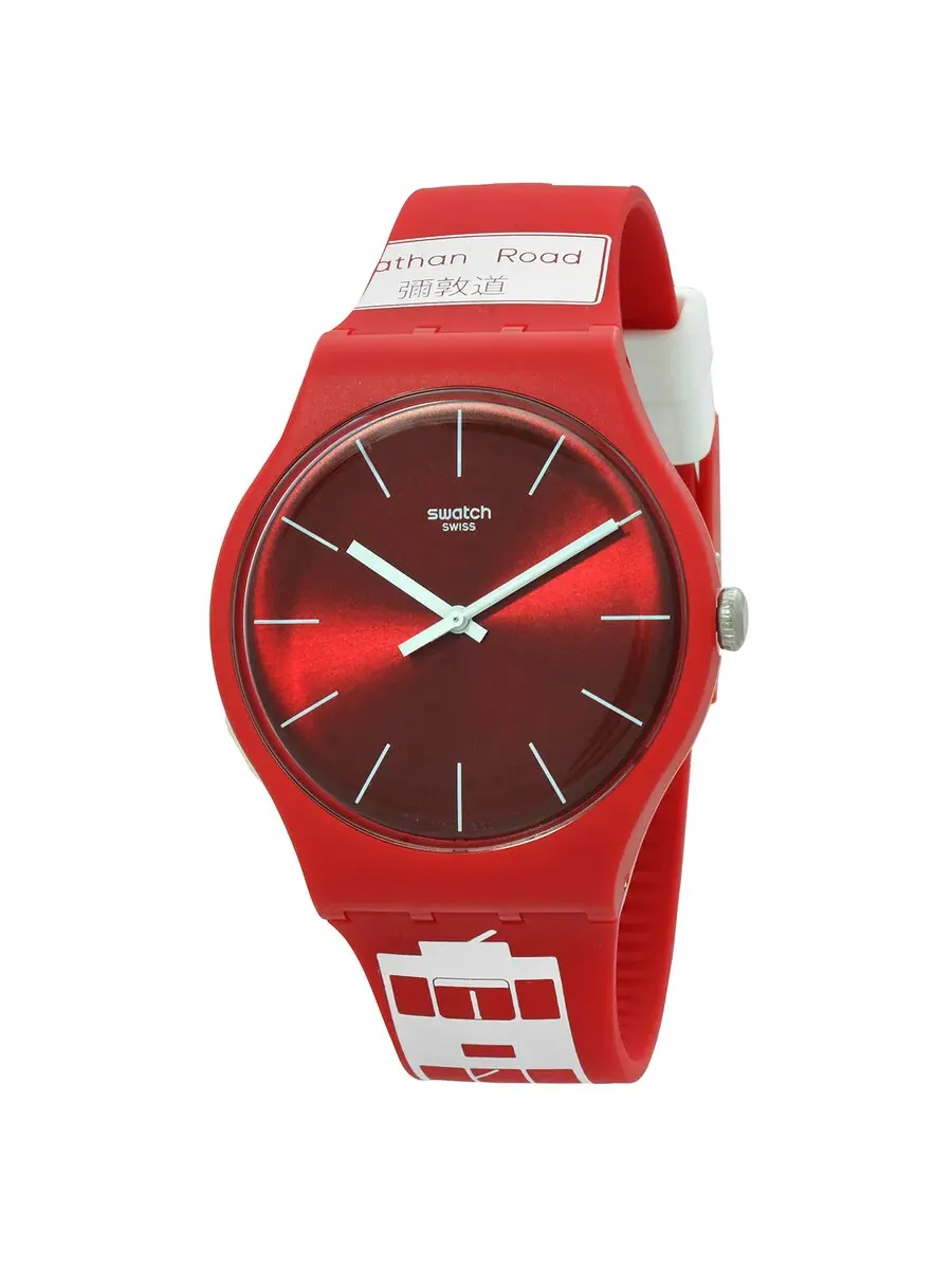Часы Swatch Flower Bay Quartz с красным циферблатом для мужчин и женщин SUOZ232