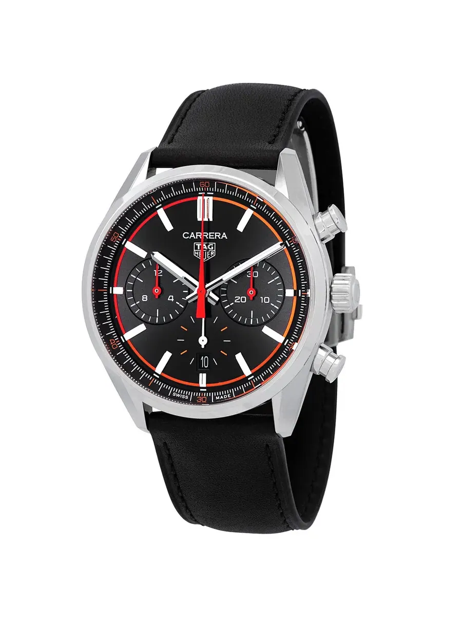 Мужские часы Tag Heuer Carrera Chronograph Automatic с черным циферблатом CBN201C.FC6542