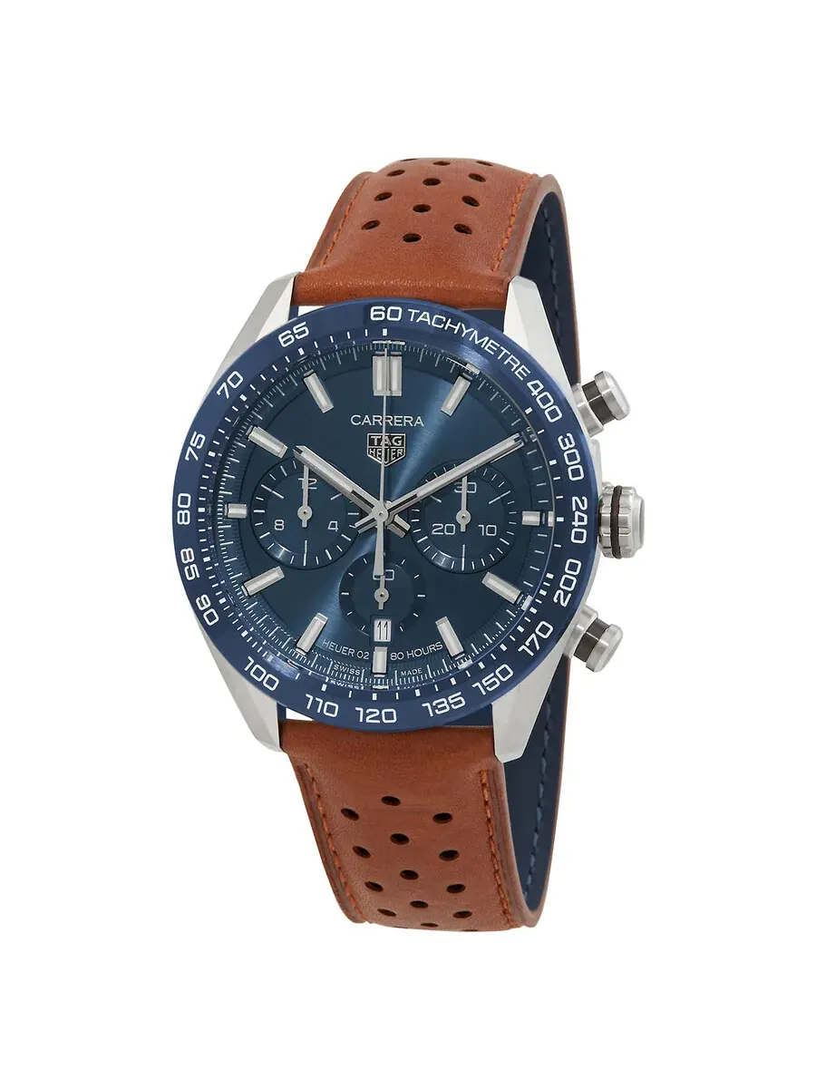 Мужские часы Tag Heuer Carrera Chronograph Automatic с синим циферблатом CBN2A1A.FC6537
