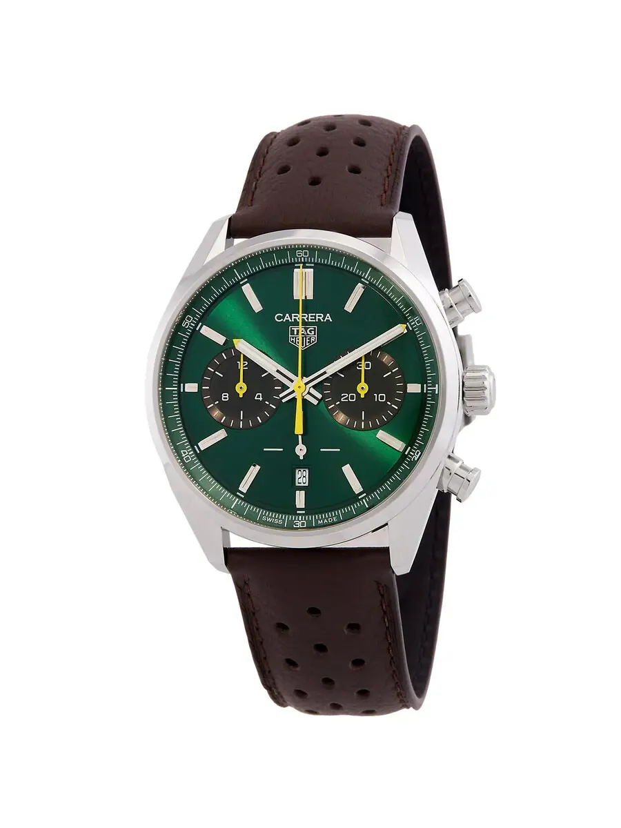 Мужские часы Tag Heuer Carrera Chronograph Automatic с зеленым циферблатом CBN201K.FC6569
