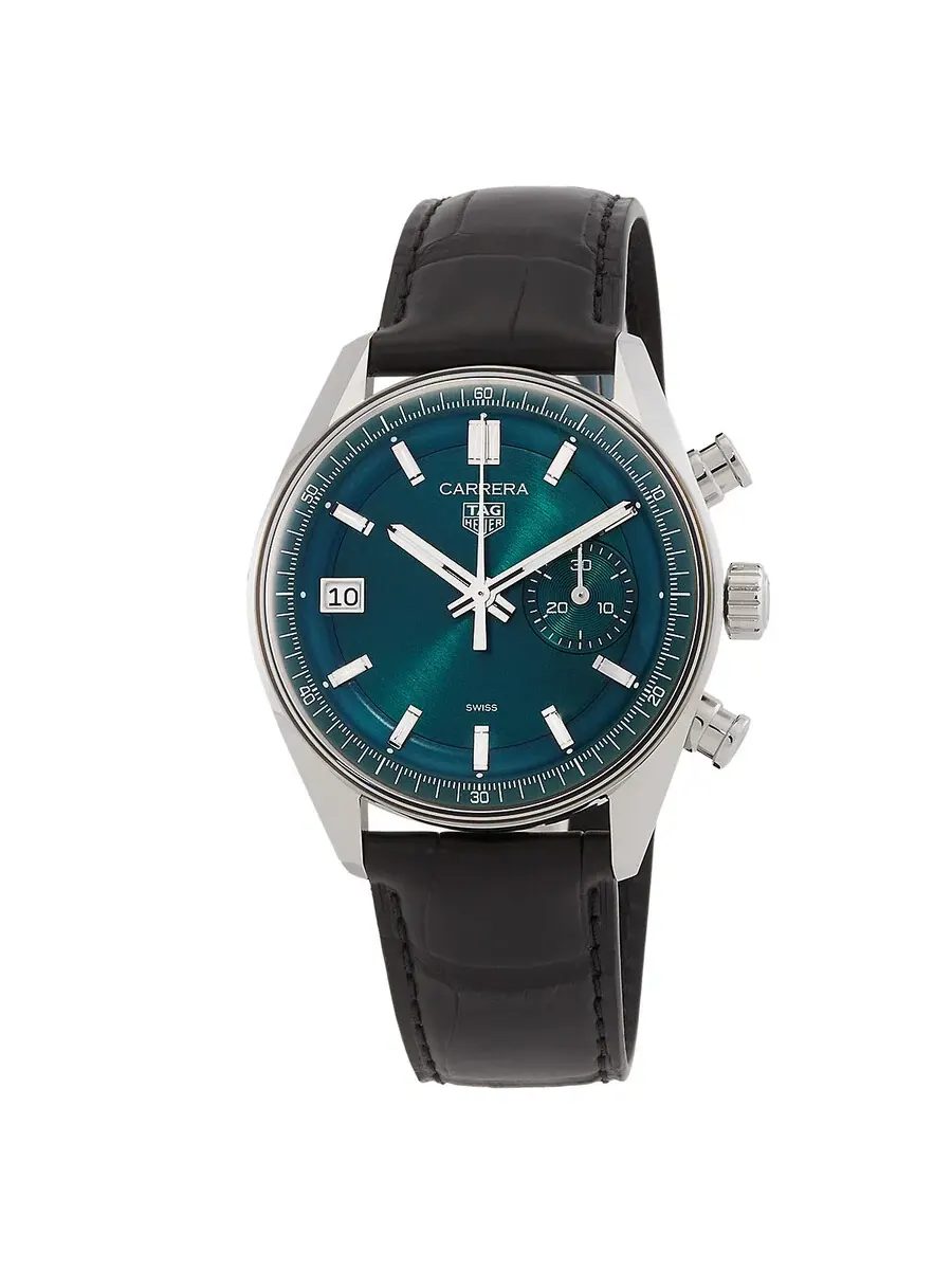 Мужские часы Tag Heuer Carrera Chronograph Automatic с зеленым циферблатом CBS2211.FC6545