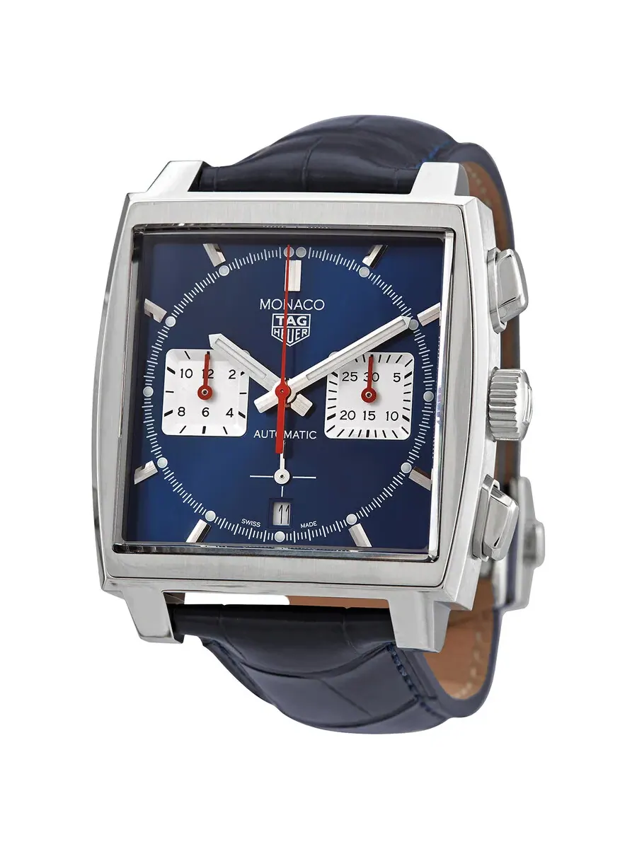 Мужские часы Tag Heuer Monaco Chronograph Automatic с синим циферблатом Sunray CBL2111.FC6453