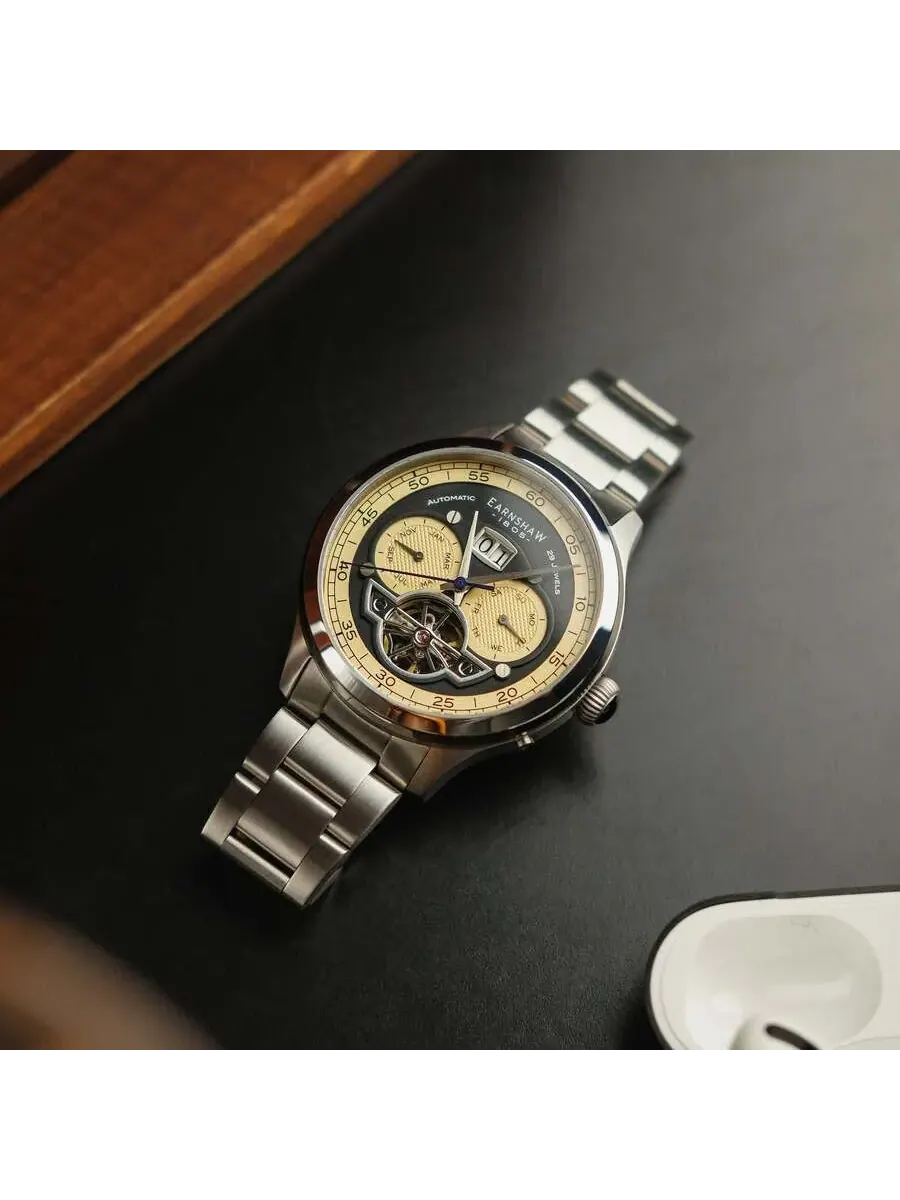Мужские часы Thomas Earnshaw Baron Grand Date Calendar Open Heart с черным циферблатом ES-8187-22 — изображение 3 из 3