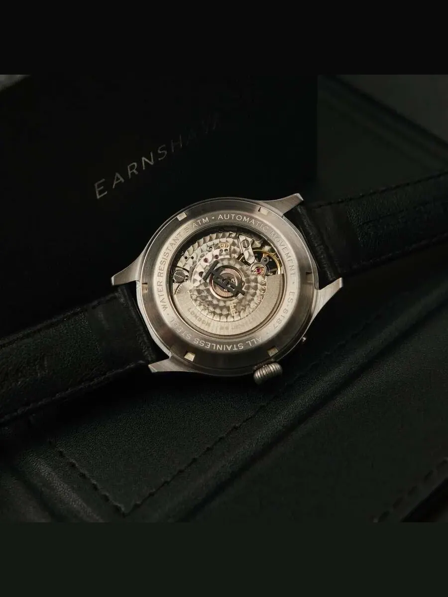 Мужские часы Thomas Earnshaw Baron Grand Date Calendar с открытым механизмом и зеленым циферблатом ES-8187-07