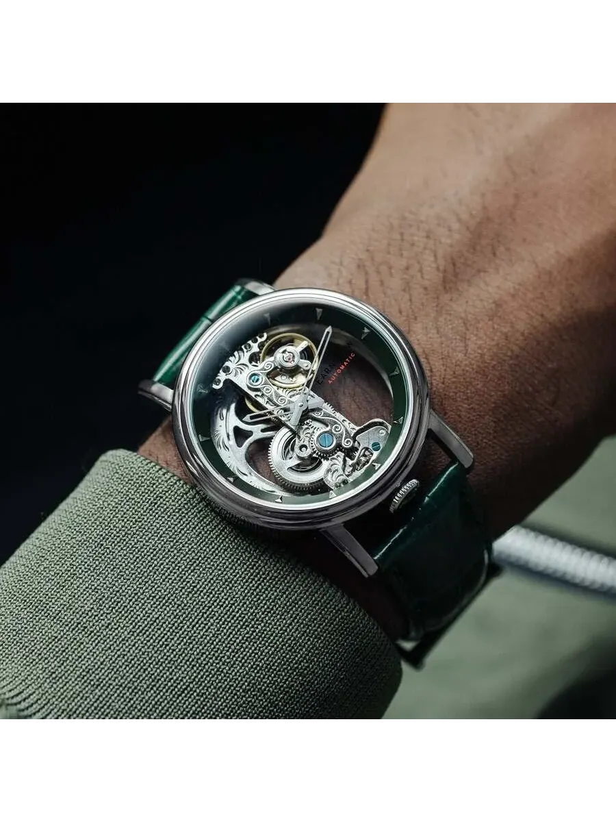 Мужские часы Thomas Earnshaw Fowler Bridge Green Dial ES-8225-05 — изображение 3 из 3, оттенок серебряный