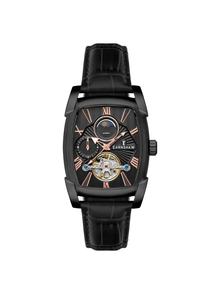 Мужские часы Thomas Earnshaw Kensington с черным циферблатом ES-8296-06
