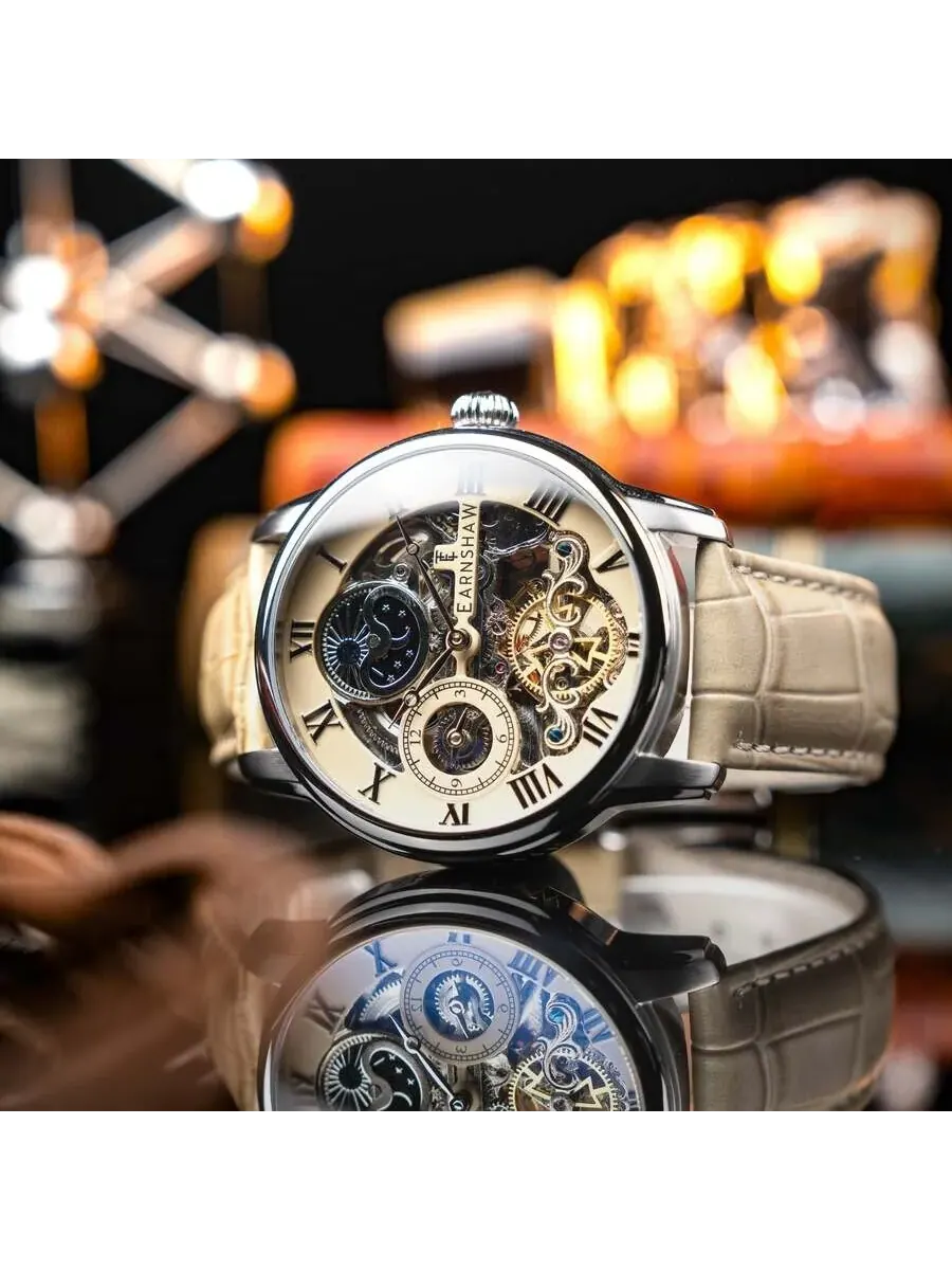Мужские часы Thomas Earnshaw Longitude с бежевым циферблатом ES-8006-0D — изображение 2 из 3, оттенок серебряный