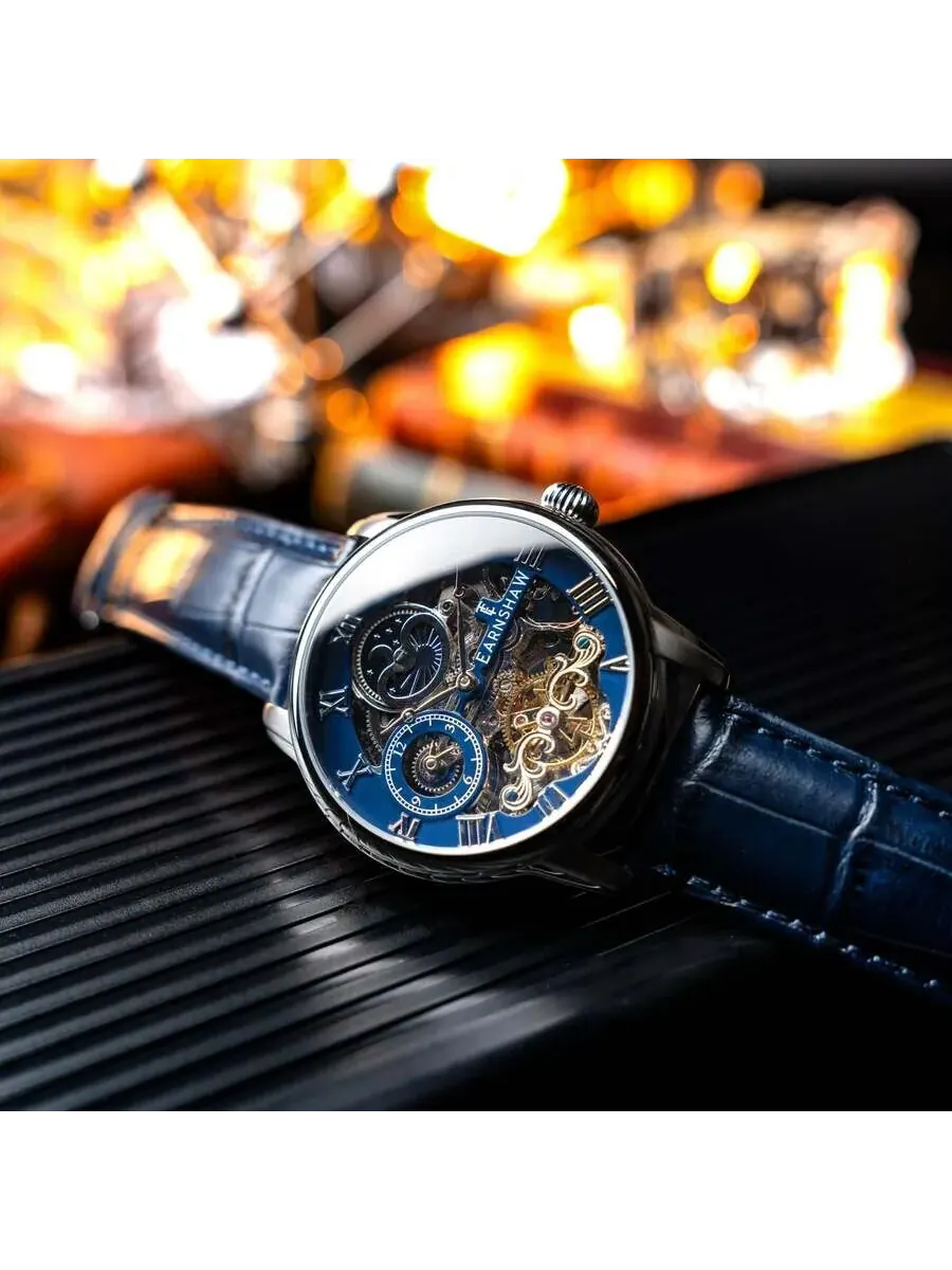 Мужские часы Thomas Earnshaw Longitude с синим циферблатом ES-8006-0C — изображение 3 из 3, оттенок серебряный