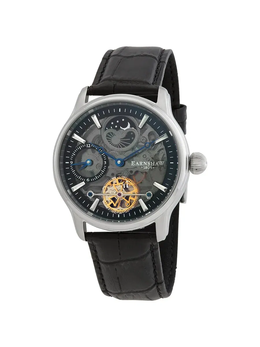 Мужские часы Thomas Earnshaw LONGITUDE SHADOW AUTOMATIC с черным циферблатом ES-8063-04