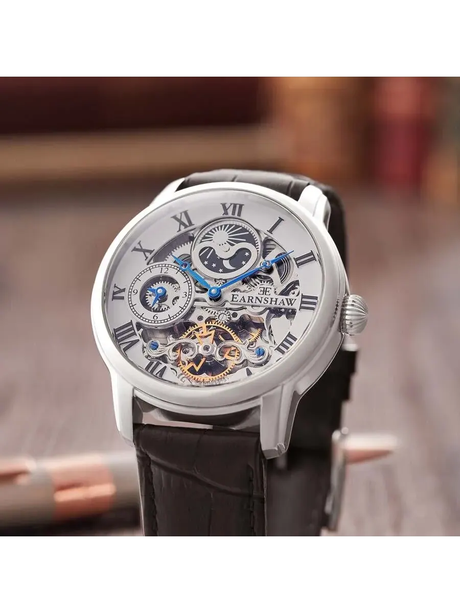 Мужские часы Thomas Earnshaw Longitude с белым циферблатом ES-8006-01 — изображение 2 из 3, оттенок серебряный