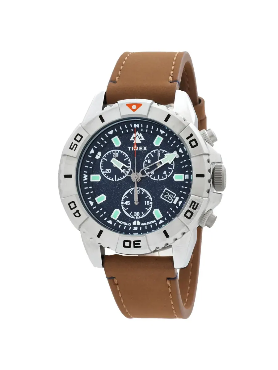 Мужские часы Timex Expedition North Chronograph Quartz с синим циферблатом TW2W16300 — серебристый