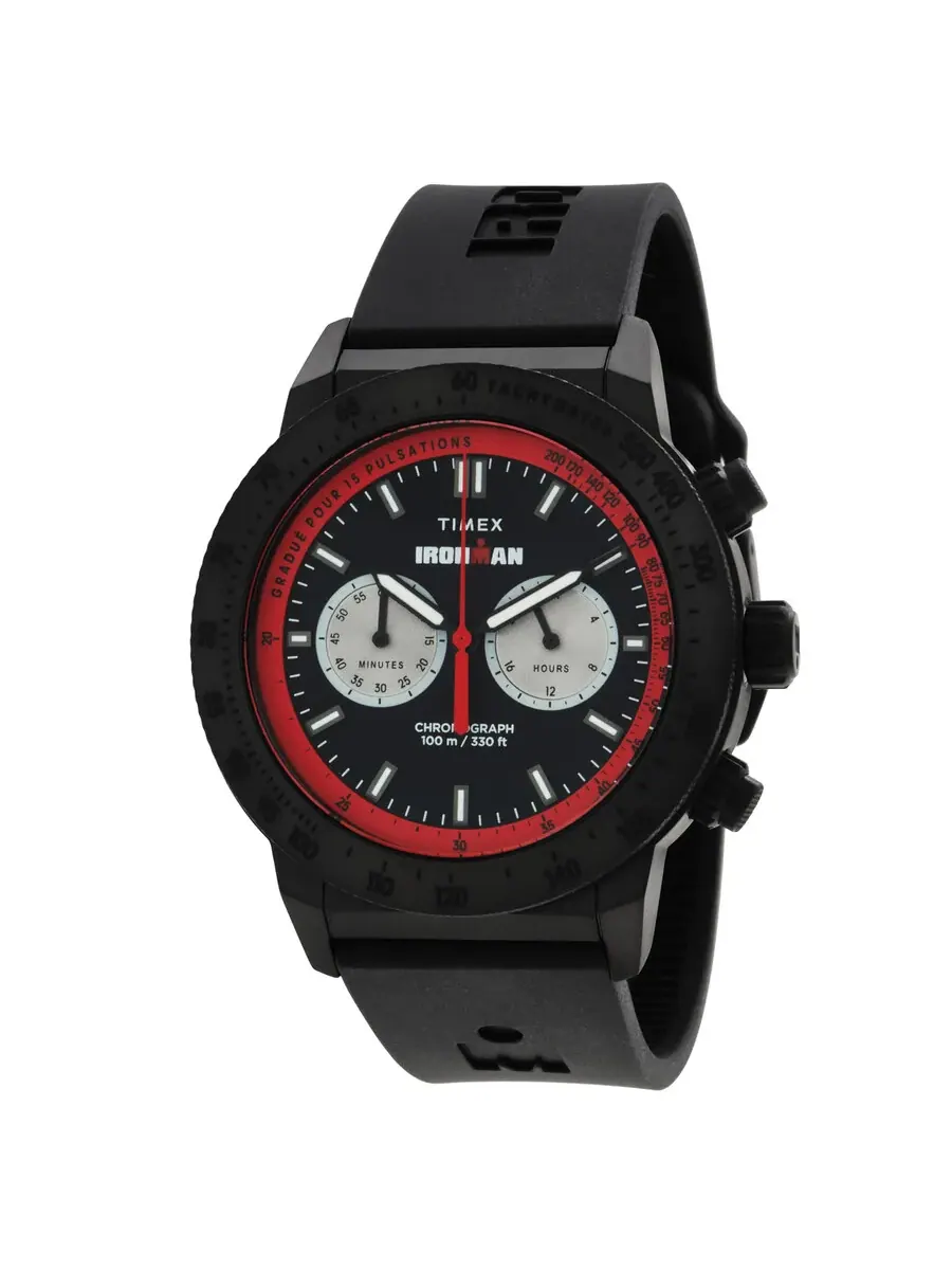 Мужские часы Timex Ironman Challenger Chronograph Quartz с черным циферблатом TW2Y01900VQ — серый