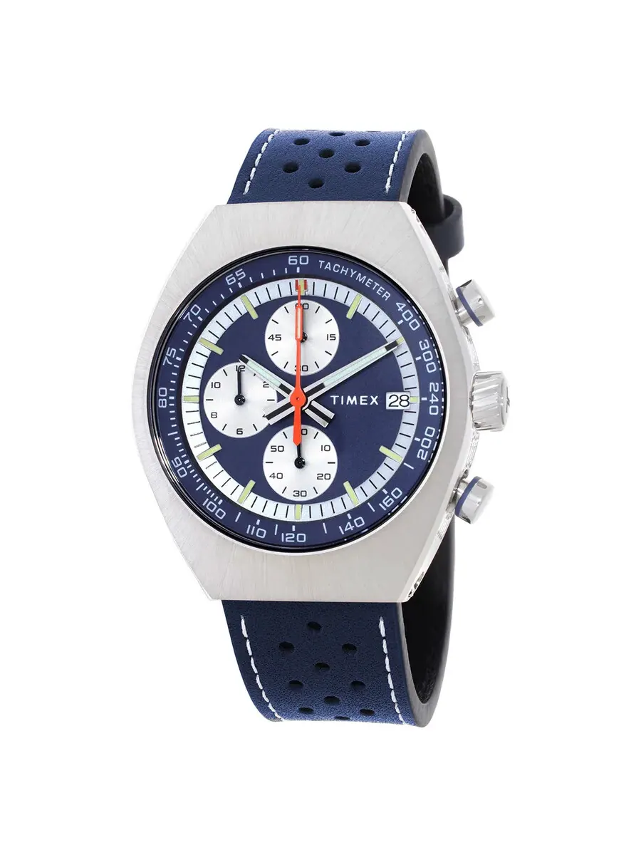Мужские часы Timex Legacy Chronograph с кварцевым механизмом и синим циферблатом TW2W93500