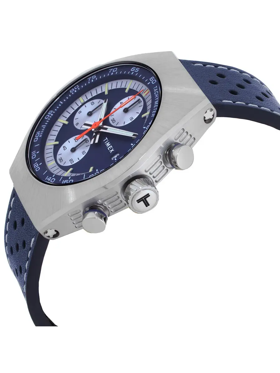 Мужские часы Timex Legacy Chronograph с кварцевым механизмом и синим циферблатом TW2W93500 — изображение 2 из 3