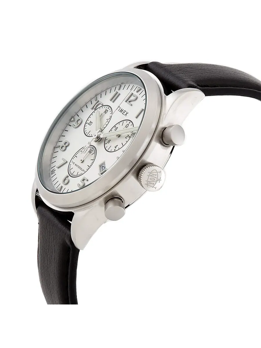 Мужские часы Timex Waterbury Traditional Chronograph Quartz с серебристым циферблатом TW2W48100 — изображение 2 из 3