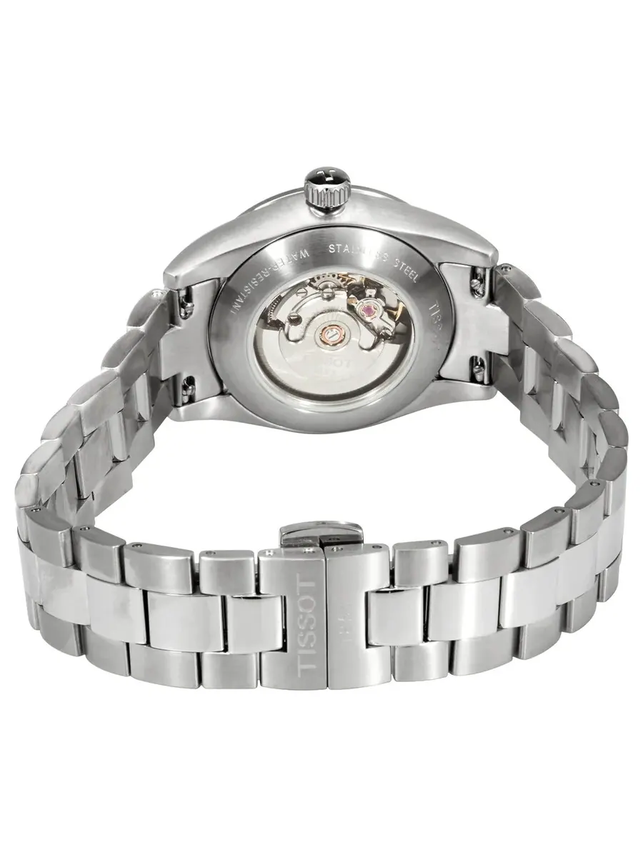 Женские часы Tissot Automatic с белым перламутровым циферблатом и бриллиантами T132.007.11.116.00 — изображение 3 из 5