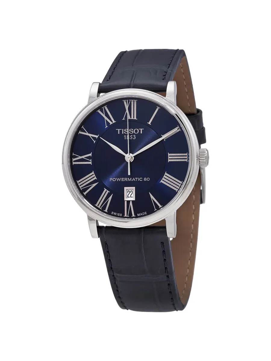 Мужские автоматические часы Tissot Carson с синим циферблатом T122.407.16.043.00 — серебристый