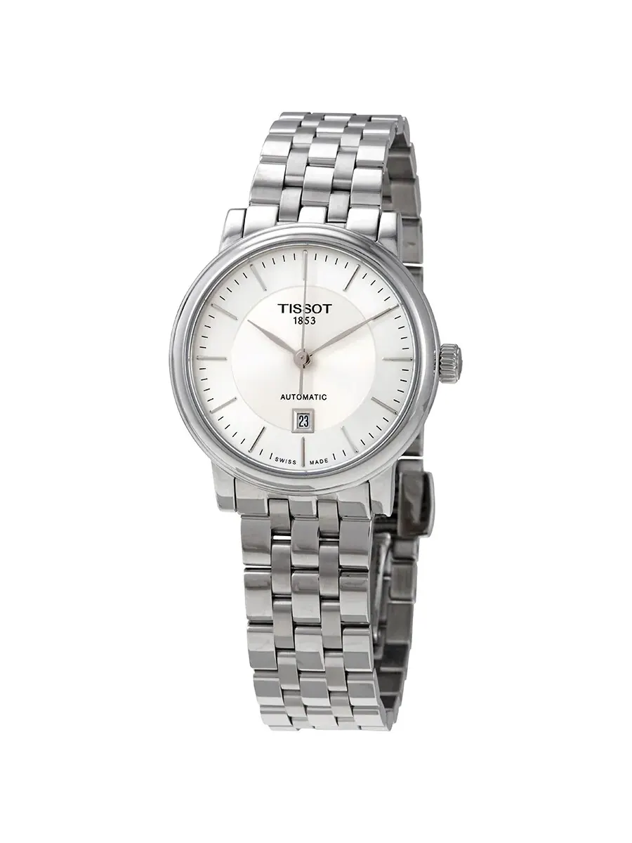 Женские автоматические часы Tissot Carson с серебристым циферблатом T122.207.11.031.00 — серебристый